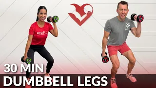 Dumbbell Leg Workout for Women & Men at Home - 30 Min Lower Body Workouts with Dumbbells & Weights