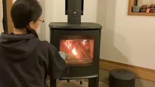 🪵薪ストーブ🪵本日は雨です☔着火します🔥Wood-burning stove🔥