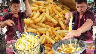 10 Years Old Kid Selling FRENCH FRIES 🍟 Hardworking Afghani Boy | Street Food Afghani Fries Recipe