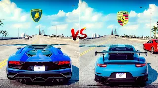 NFS Heat Drag Race: Lamborghini Aventador S Vs Porsche 911 Gt2 Rs