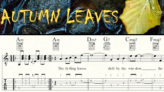 AUTUMN LEAVES | Les Feuilles mortes | Guitar Lesson | Tutorial | Sheet music & TAB | PDF