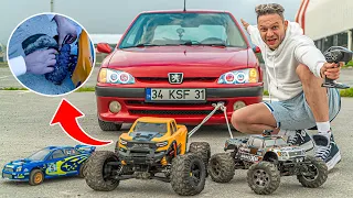 RC ARABALARLA 106 GTİ'I ÇEKTİK! ( LASTİK YARILDI )