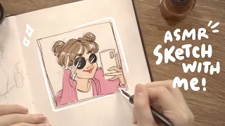 SKETCH WITH ME ☕️ ASMR no music