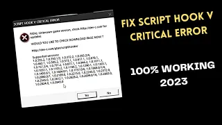 GTA 5 : SCRIPT HOOK V CRITICAL FATAL ERROR AFTER UPDATE [ FIX ] | 100% WORKING | LATEST VERSION