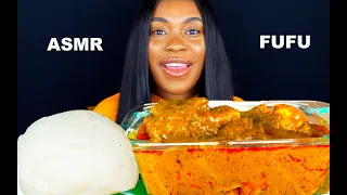 ASMR FUFU & PALMNUT SOUP MUKBANG |Banga Soup| (NO TALKING) Soft Eating Sounds | Eat Spicy with Tee​