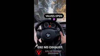 Valves Closed vs Open on E92 M3 with VALVETRONIC Designs Exhaust #bmw #e92 #m3 #exhaust #valvetronic
