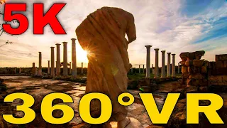 360° VR Ancient Ruins of Salamis North Cyprus Historical Long Beach 5K 3D Virtual Reality HD 4K