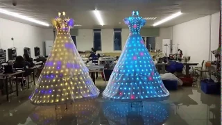 LT-089 LED Stilt walker dress with remoted controller, RGB color change