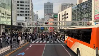 Bus drive in Tokyo, Japan