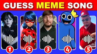 🧐 Can Guess the Best Meme Songs in 5 Seconds? Netflix Wednesday, Skibidi Dom, Fake Mr Beast, Popcat