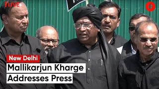 LIVE: LoP Rajya Sabha & Congress President Mallikarjun Kharge Addresses Press At Vijay Chowk