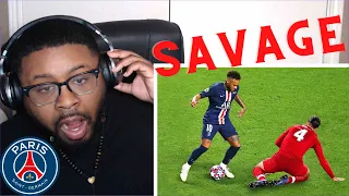 American Football Player's First Reaction to Neymar Jr DESTROYING 60+ Players in PSG