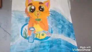 Летняя картина 🎨котик  бубу на море