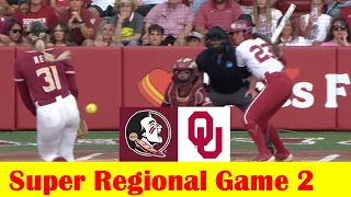 #15 Florida State vs #2 Oklahoma Softball Highlights, 2024 NCAA Super Regional Game 2