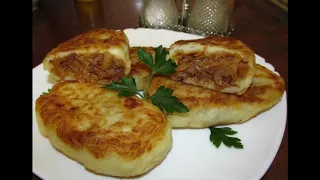 Картофельные пирожки с тушеной капустой.Potato pies with stewed cabbage - Дар Еда.