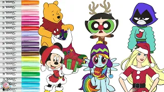 Holiday Coloring Book Compilation for Kids Powerpuff Girls Teen Titans Go Barbie Minnie Mouse Winnie
