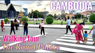 Walking tour in front of the Royal place | Phnom Penh city of Cambodia [23,May,2021]