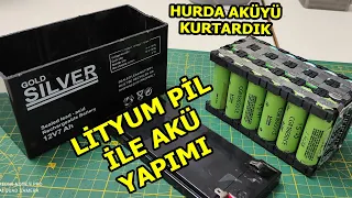 Laptop Pilleri İle Lityum Akü Yapımı (18650 Pil İle Akü Yapımı, Lityum Pil İle Batarya Yapımı)