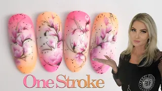 Easter ombre nail art.🌸 Easy ombre nail art design with gel polish and acrylic paints flowers.