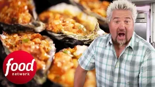 Guy Fieri Has A Cultural Experience With These Grilled Stuffed Oysters | Diners, Drive-Ins & Dives