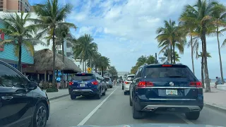 Florida Scenic Highway : Driving Miami to Fort Lauderdale via SR A1A in January 2023