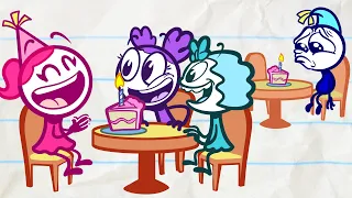 Pencilmate & Pencilmiss 🎉 BIRTHDAY & FRIENDS 🎂 PARTY Compilation 🎊 Cartoons 2020 Celebration