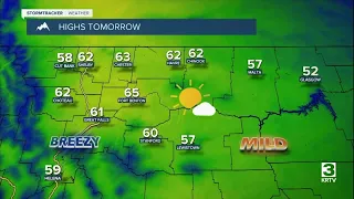 Mostly sunny and a lot warmer on Wednesday