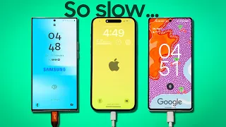 Samsung Galaxy S23 Ultra vs iPhone 14 Pro Max vs Pixel 7 Pro - CHARGING TEST.