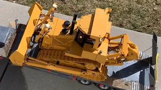 Impressive push power. Wide track Dxr2 rc dozer on rc road construction.