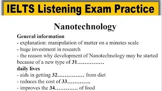 Nanotechnology listening practice test 2024 with answers | IELTS Real Exam Listening Test