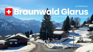 Braunwald, Switzerland - Sunny Winter Walk in Glarus | Adorable Mountain Village