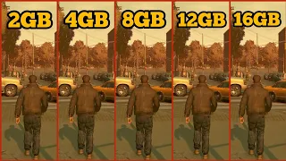 GTA 4 RAM COMPARISON 2GB VS 4GB VS 8GB VS 12GB VS 16GB