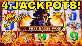 OMG 4 JACKPOTS! BUFFALO GOLD IS ON FIRE!!! 🔥🔥🔥