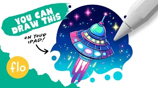 You Can Draw This Colorful UFO in Procreate - Easy Drawing Tutorial