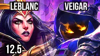 LEBLANC vs VEIGAR (MID) | Rank 2 LeBlanc, Legendary, 11/3/8, Rank 23 | TR Challenger | 12.5