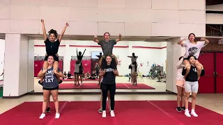 AHS Cheer: Practicing L stand stunt #cheer #cheerleader #cheerleading
