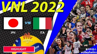 japan vs Italy 1set. vnl volleyball match highlights