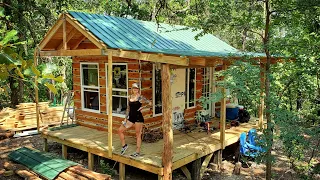 Finishing the Roof on the OFF GRID TINY HOUSE Cabin!