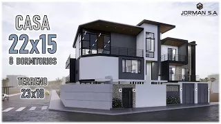 House Design | Modern House Design | 22x15m 3 Storey | 8 Bedrooms