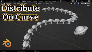 Distribute On Curve: Add-on For Our Members | Place Objects Along A Curve Looking At Another Object
