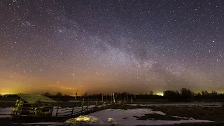 Зима под Звездами Timelapse Stars Вышний Волочек Таймлапс звездного неба