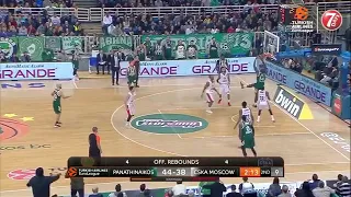 Panathinaikos - Cska moscow alley oop James Gist dunk in rick pitino debut