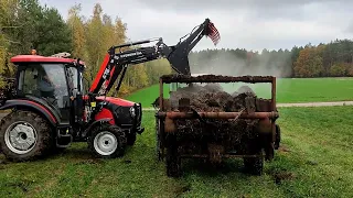 Załadunek obornika (Lovol m504, ładowacz hydrometal AT5plus i czarna białostocka)