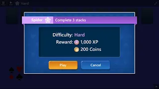 Microsoft Solitaire Collection | Spider - Hard | September 18, 2017 | Daily Challenges