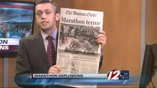 Newspaper front pages document Boston Marathon bombings