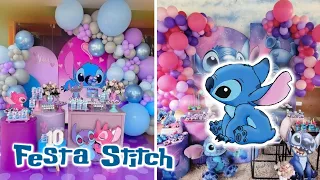 45 Ideias de Decoração de Festa Stitch 💙 [45 STITCH PARTY DECOR IDEAS] #festastitch #festainfantil