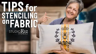 Tips for Stenciling on Fabric | DIY Easy Stenciled Ikea Pillow Cover | Paint Easy Bees & Stripes