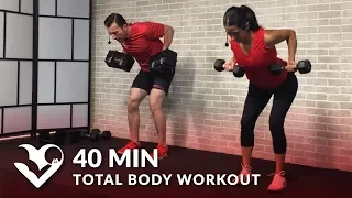 40 Min Total Body Workout with Weights - Dumbbell Training Strength Workout at Home for Women & Men