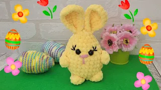 🥳👍ПАСХПЛЬНЫЙ ЗАЙЧИК ИЗ ПЛЮШЕВОЙ ПРЯЖИ ВЯЗАНЫЙ КРЮЧКОМ🐰bunny crocheted🐰Hase gehäkelt