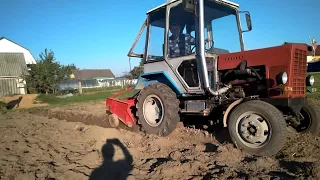 Самодельная однорядная копалка & самодельный трактор. Homemade tractor